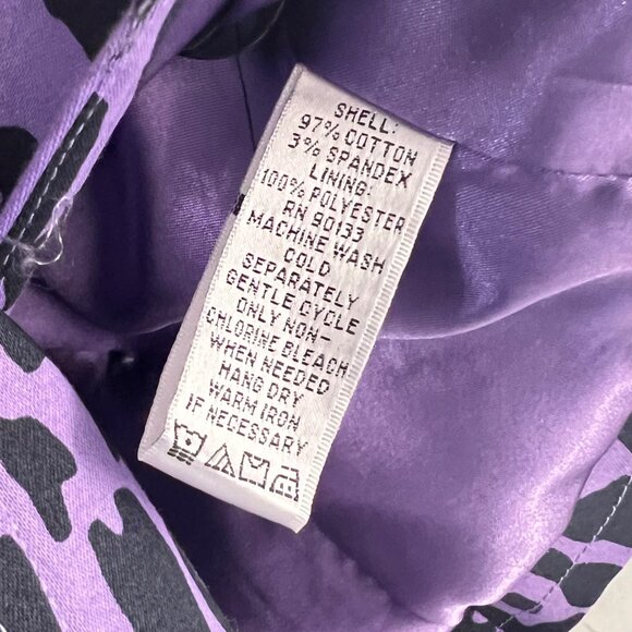 Linea By Louis DellOlio Purple & Black Leopard Print Blazer Jacket M - Picture 5 of 5